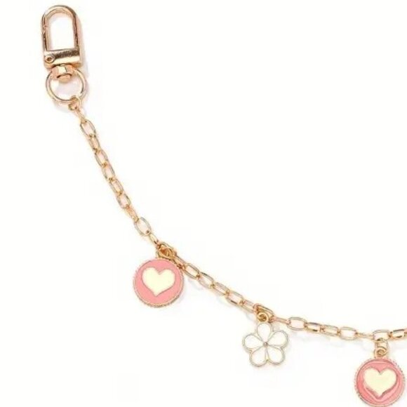 NWT Hearts and Flowers Bag Charm Chain - Picture 2 of 5